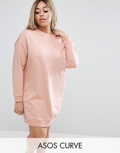 Oversize-платье из трикотажа ASOS CURVE - Розовый
