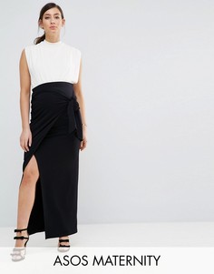 Юбка макси с посадкой над животом ASOS Maternity - Черный