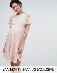 Кружевное платье с оборкой на кромке Queen Bee - Розовый
