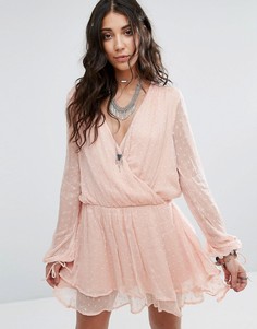 Платье мини с запахом Free People Daliah - Розовый