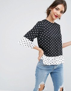 Комбинируемый топ в горошек ASOS - Мульти