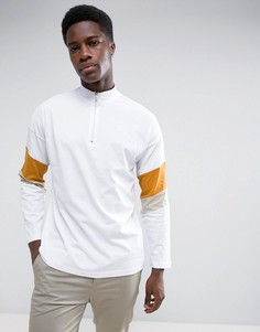Oversize-лонгслив на молнии со вставками ASOS - Белый