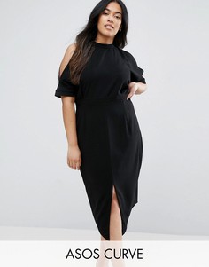 Платье с открытыми плечами ASOS CURVE - Черный