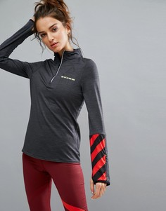 Спортивный лонгслив с молниями Reebok - Серый