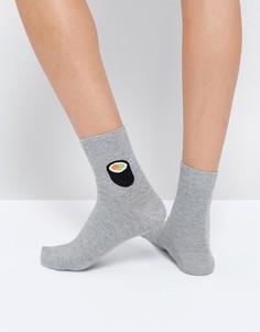 Носки с рисунком суши ASOS - Серый