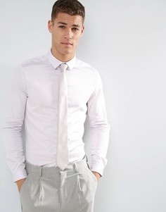 Узкая эластичная атласная рубашка ASOS - Фиолетовый