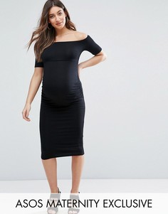 Платье с открытыми плечами ASOS Maternity - Черный