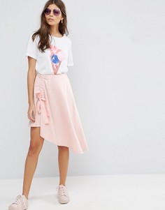 Мини‑юбка с асимметричным краем ASOS - Розовый