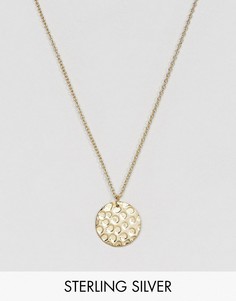 Ожерелье из позолоченного серебра с подвеской-монетой ASOS - Золотой