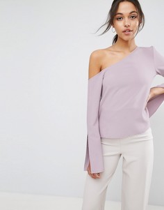 Асимметричный топ с разрезом на рукавах ASOS - Фиолетовый
