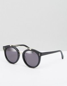 Круглые солнцезащитные очки с металлической планкой Stella McCartney - Черный