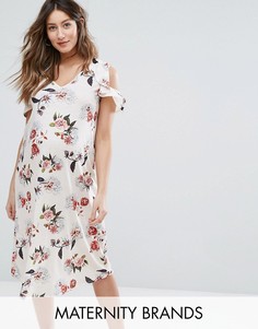 Платье с цветочным принтом и оборками Bluebelle Maternity - Розовый
