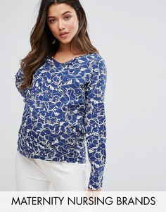 Рубашка с принтом Mamalicious - Синий Mama.Licious