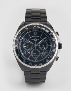 Черные часы-браслет с дополнительными циферблатами Police Navy - Черный