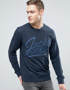 Свитшот с вышитым логотипом Jack &amp; Jones Originals - Темно-синий