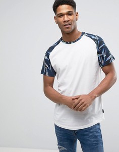 Длинная футболка с рукавами реглан с принтом Jack &amp; Jones Originals - Кремовый
