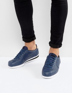 Синие кожаные кроссовки Nike Cortez SE 861535-400 - Синий