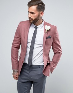 Малиновый блейзер скинни из 100% мериносовой шерсти ASOS WEDDING - Красный