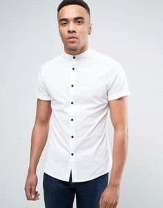 Белая рубашка скинни с контрастными пуговицами ASOS - Белый