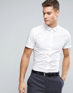 Белая эластичная рубашка узкого кроя ASOS - Белый
