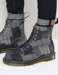 Ботинки-броги с 8 парами люверсов Dr Martens Made In England Pascal - Темно-синий