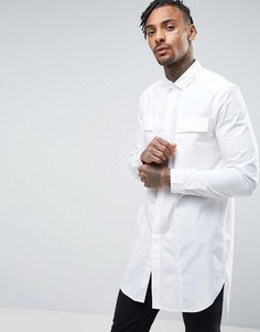 Белая удлиненная рубашка классического кроя ASOS - Белый