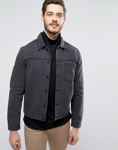 Черная джинсовая куртка с карманом ASOS - Черный