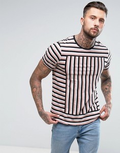 Футболка в полоску Diesel T-EDWIN - Розовый