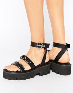 Массивные сандалии на платформе с отделкой ASOS FLAKE - Черный