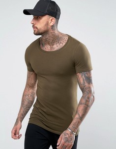Зеленая эластичная футболка ASOS - Зеленый
