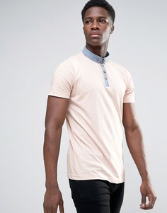 Поло с контрастным воротником из шамбре Brave Soul - Розовый