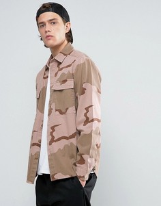 Камуфляжная рубашка навыпуск ASOS - Светло-серый