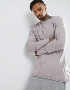 Двухслойный длинный лонгслив свободного кроя ASOS - Фиолетовый