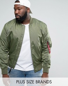 Зеленый бомбер узкого кроя в стиле MA1-TT Alpha Industries PLUS - Зеленый