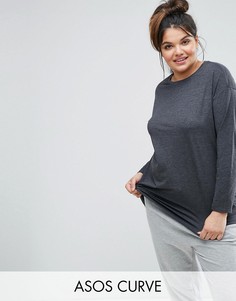 Oversize-футболка с длинными рукавами ASOS CURVE Ultimate - Серый