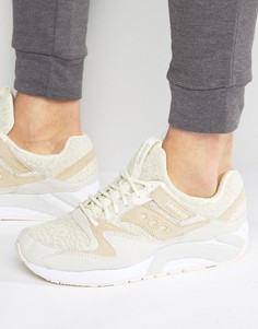 Кремовые кроссовки с трикотажными вставками Saucony 9000 S70302-1 - Кремовый