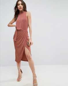 Облегающее платье миди ASOS - Розовый