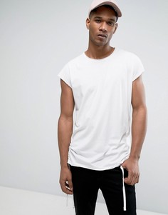 Удлиненная футболка с короткими цельнокройными рукавами Jack &amp; Jones Originals - Белый