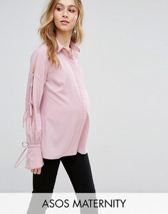 Блузка с завязками на рукавах ASOS Maternity - Розовый