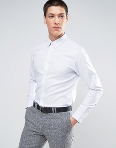 Узкая строгая рубашка из фактурной ткани Selected Homme - Синий