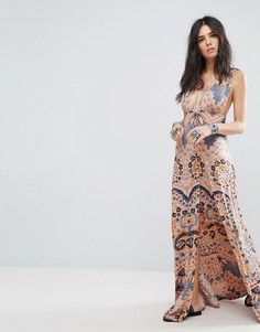 Платье макси с принтом и разрезами Free People Other Days - Бежевый