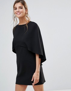 Цельнокройное платье мини с накидкой ASOS - Черный