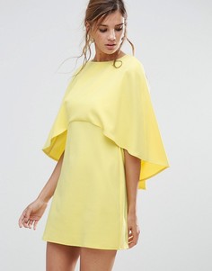 Цельнокройное платье мини с накидкой ASOS - Желтый