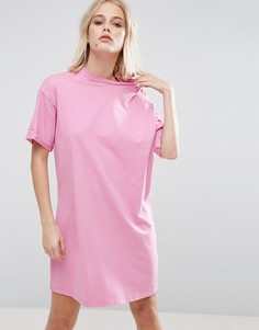 Платье-футболка с отворотами на рукавах ASOS Ultimate - Розовый