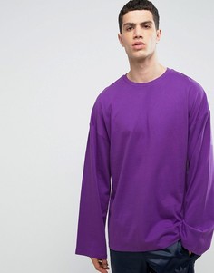 Плотный трикотажный oversize-лонгслив с широкими рукавами ASOS - Фиолетовый