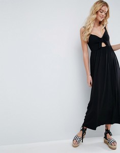 Сарафан макси с вырезом и бантом ASOS - Черный