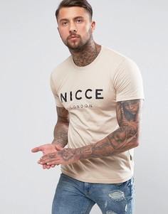 Бежевая футболка с логотипом Nicce London - Бежевый