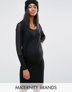 Платье с сетчатыми вставками Noppies Maternity - Черный