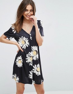 Свободное платье мини с принтом и пуговицами ASOS - Мульти