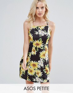 Легкое платье-трапеция с подсолнухами ASOS PETITE - Мульти
